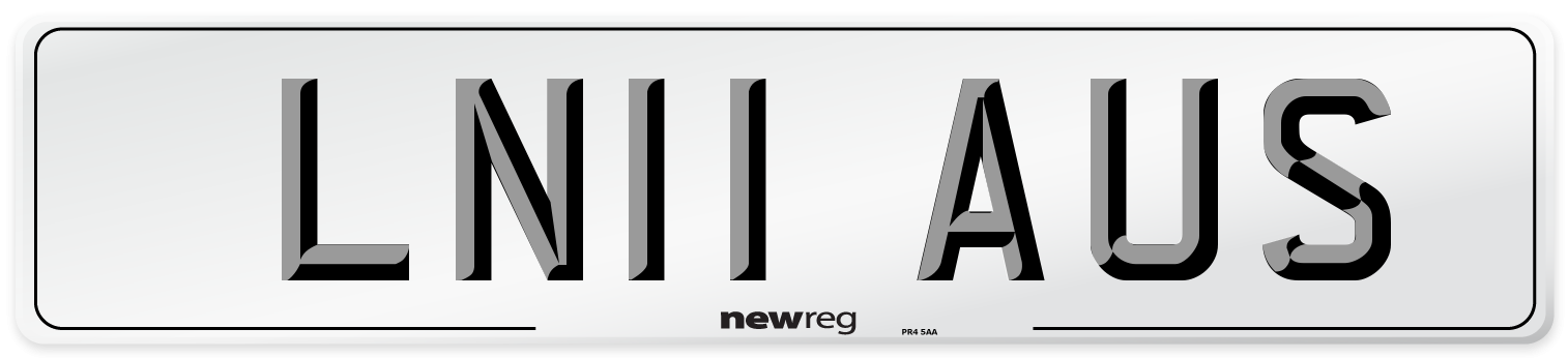 LN11 AUS Number Plate from New Reg